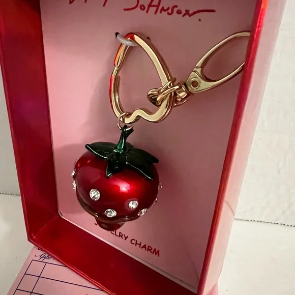 Betsey Johnson Red Strawberry Key Chain - Picture 11 of 16